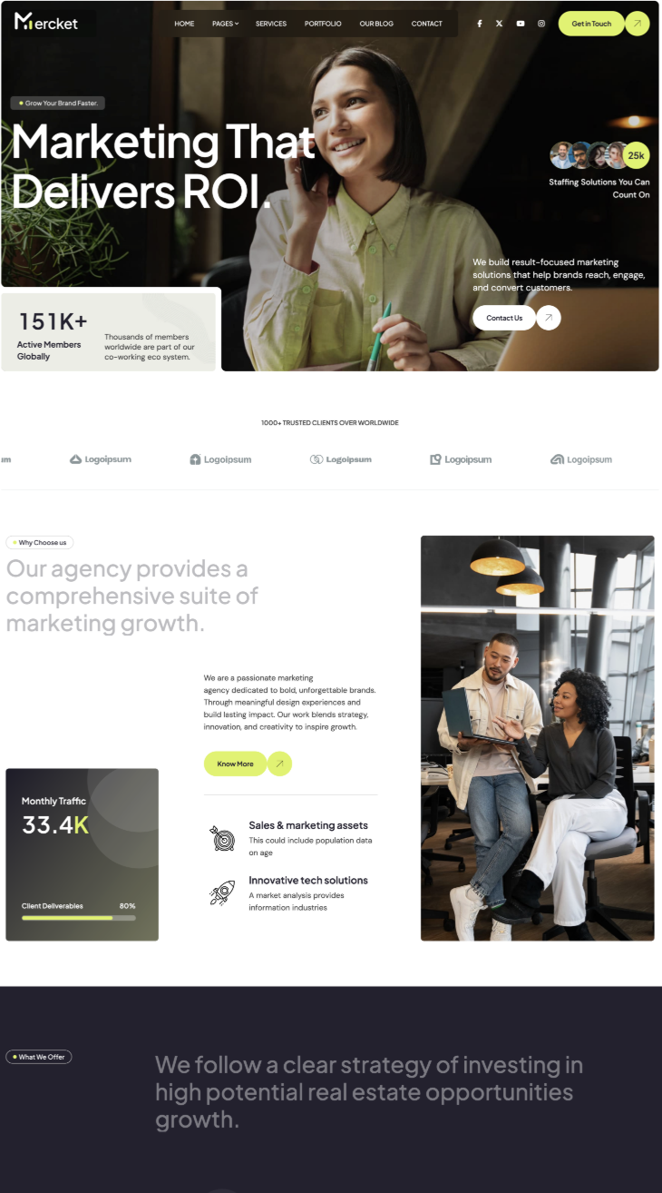 Lead generation landing page portfolio example